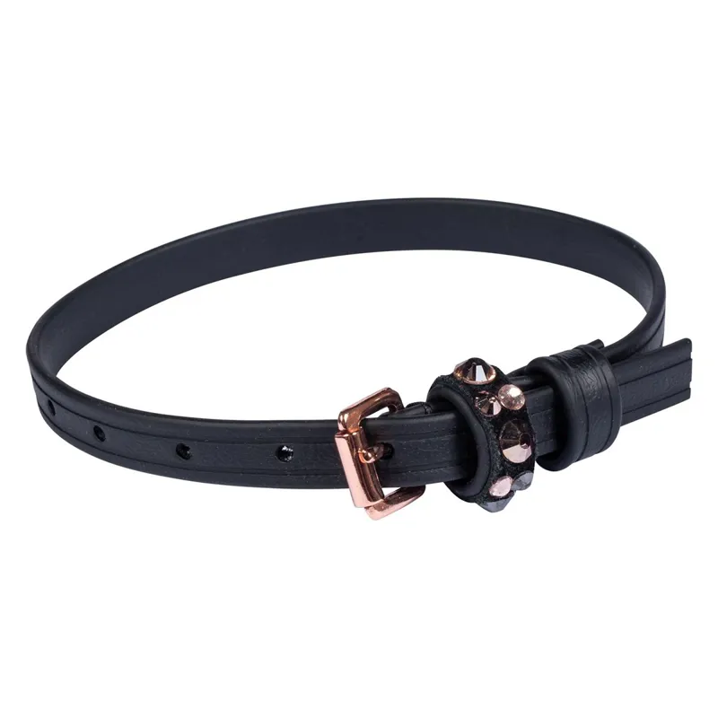 HKM Glamour Biothane Spur Straps - Black/Rose Gold-2