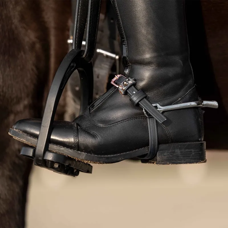 HKM Glamour Biothane Spur Straps - Black/Rose Gold-4