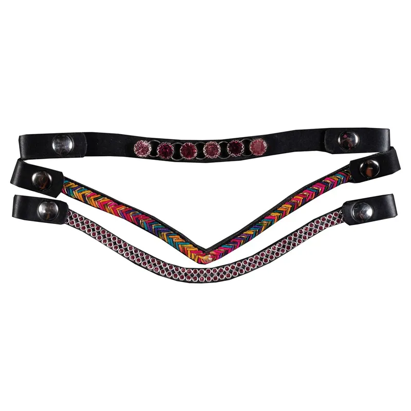 HKM Hobby Horse Browband 3 Pack - Pink
