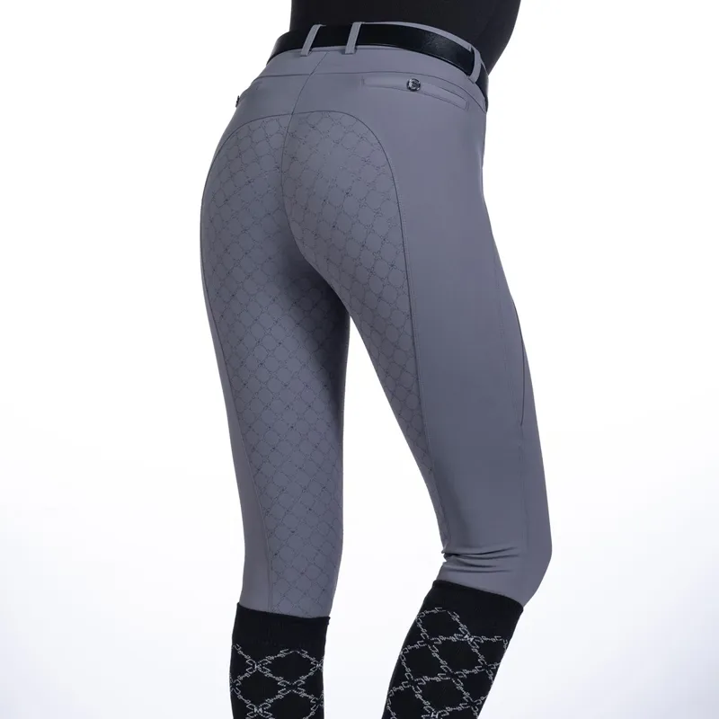 HKM Rosewood Full Grip Ladies Riding Tights - Grey - EU40-3