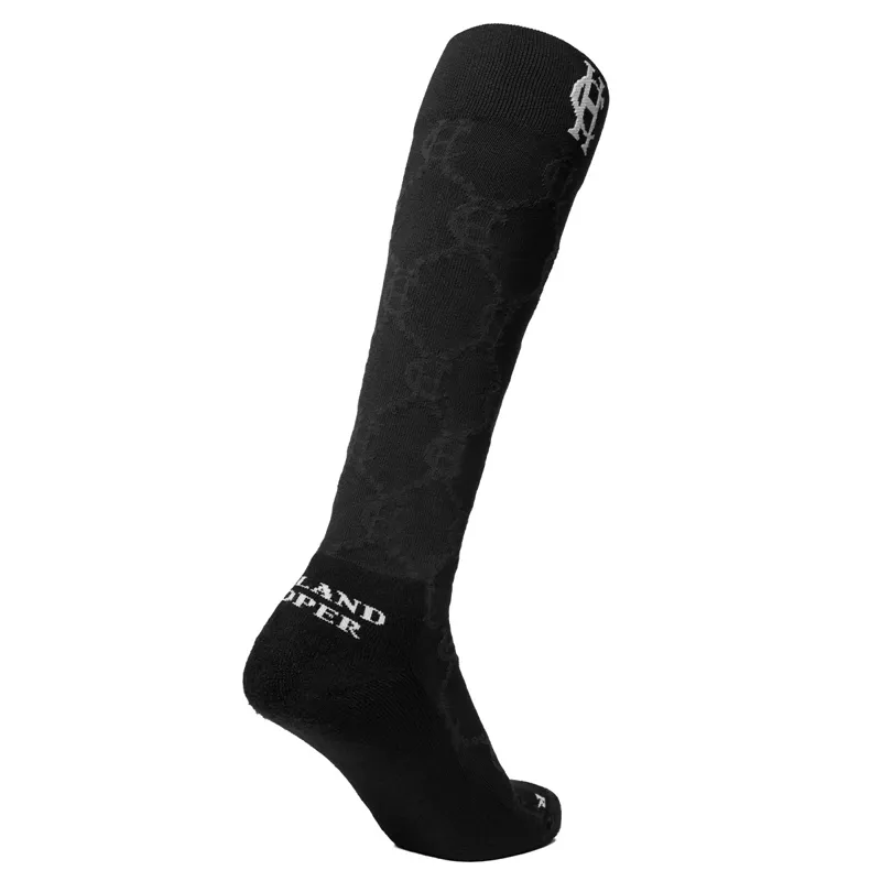 Holland Cooper Tall Riding Socks - Black-1