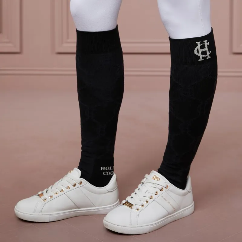 Holland Cooper Tall Riding Socks - Black-6