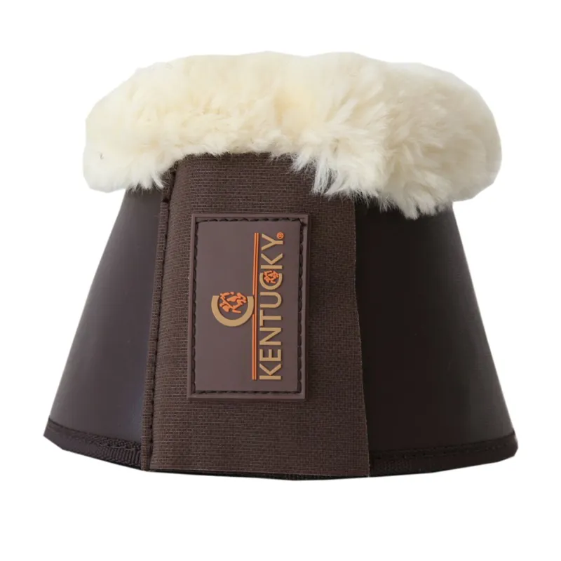 Kentucky Sheepskin Leather Bell Boots - Brown/Natural