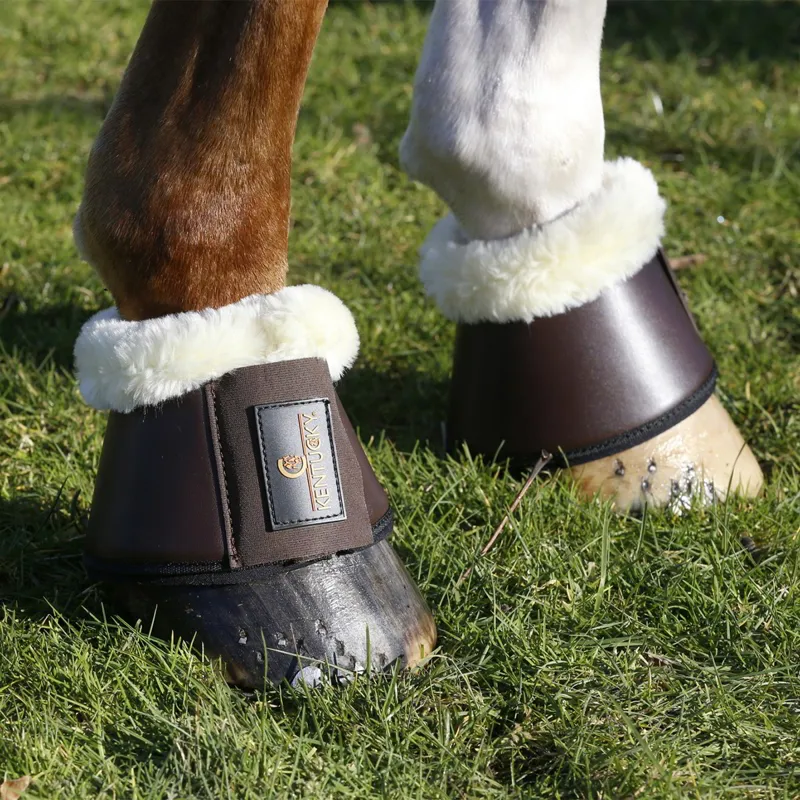 Kentucky Sheepskin Leather Bell Boots - Brown/Natural-5