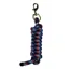 KM Elite Double Braided Nylon Swivel Snap Lead Rope - Navy/Red/Silver