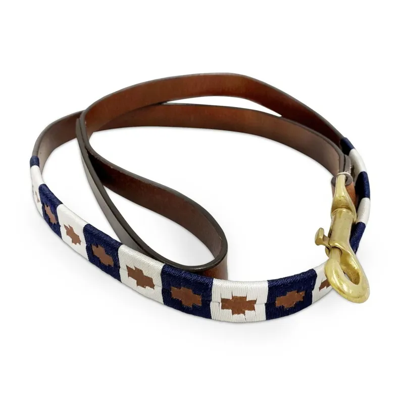 KM Elite Argentinian Dog Leash - Admiral Navy/White
