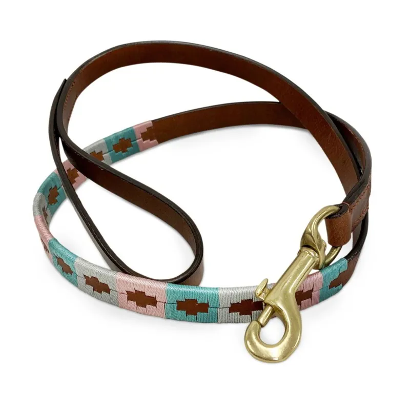 KM Elite Argentinian Dog Leash - Pink/Grey/Pastel Blue