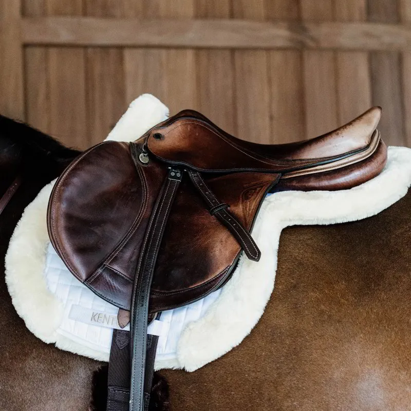 Kentucky Hunter Vegan Sheepskin Jumping Saddle Pad - Natural-1