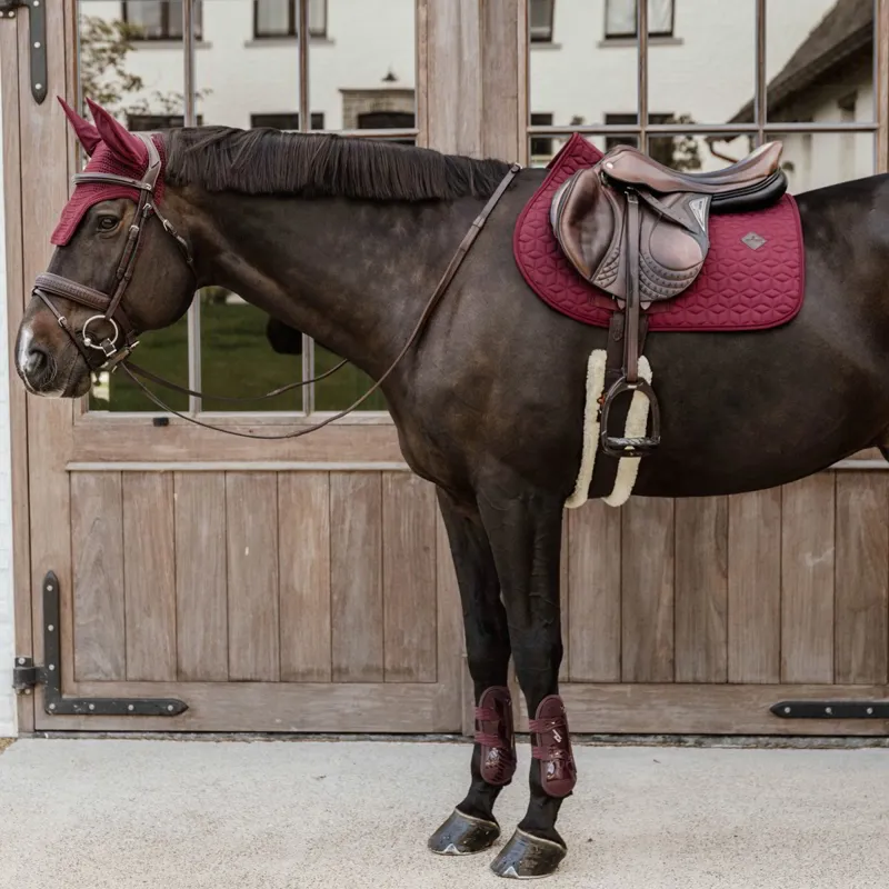 Kentucky Bamboo Shield Tendon Boots with Elastic Straps - Bordeaux-2