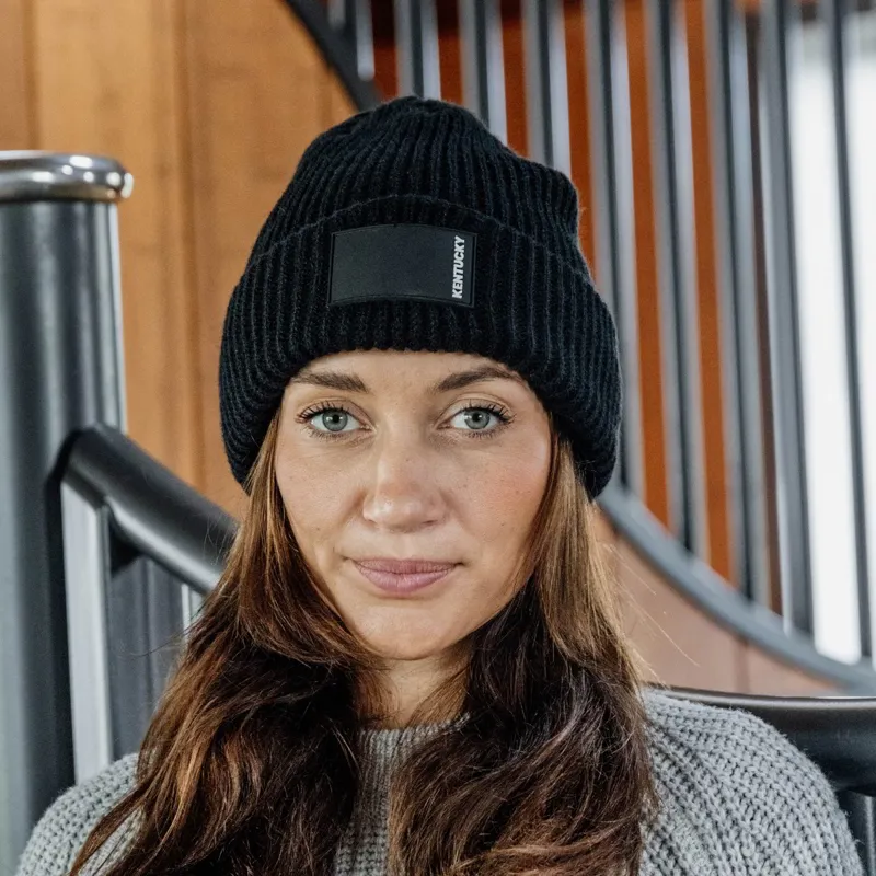 Kentucky Rubber Logo Beanie Hat - Black-1