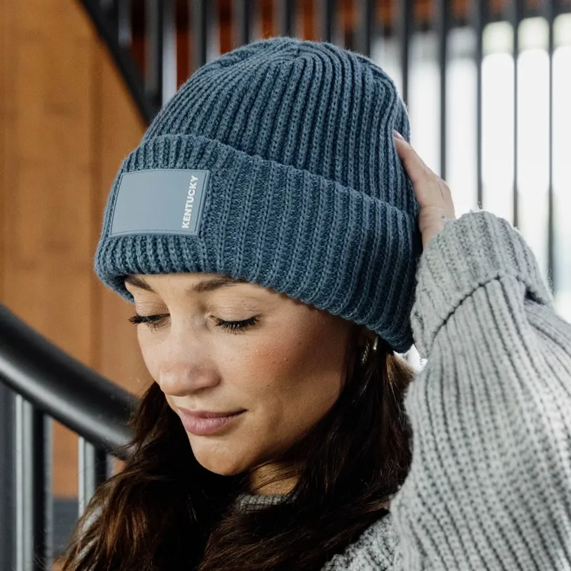 Kentucky Rubber Logo Beanie Hat - Light Blue-2
