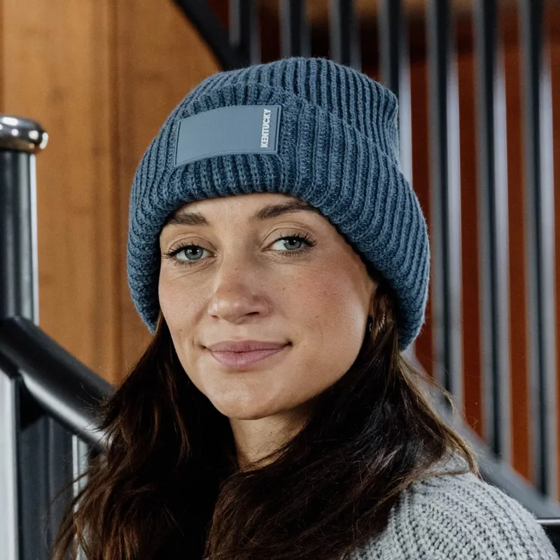 Kentucky Rubber Logo Beanie Hat - Light Blue-1