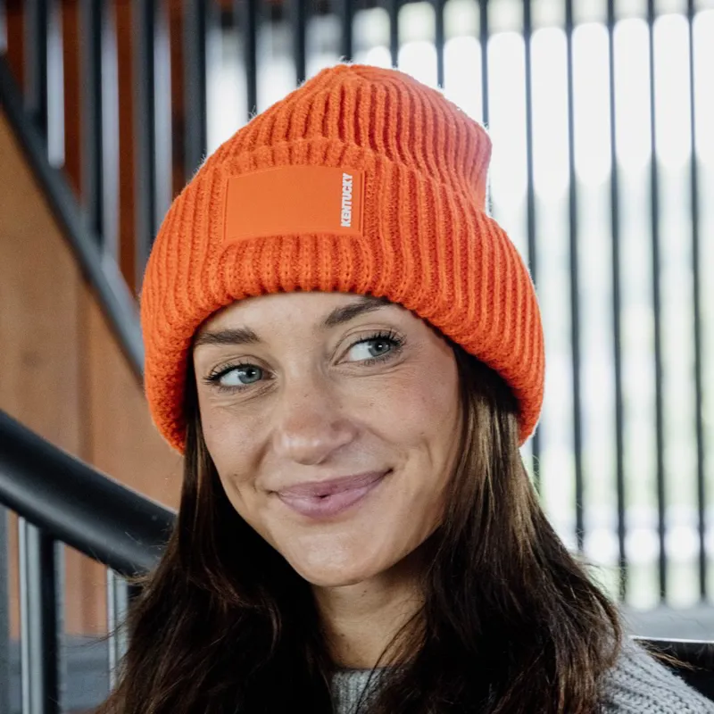 Kentucky Rubber Logo Beanie Hat - Orange-1
