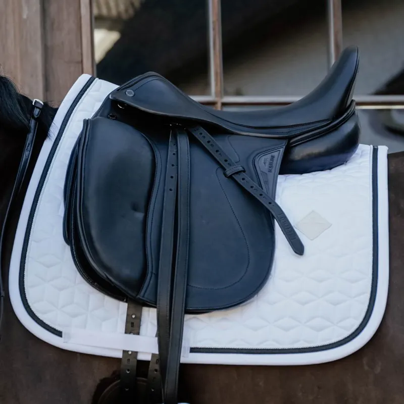 Kentucky Glitter Rope Dressage Saddle Pad - White/Black-1