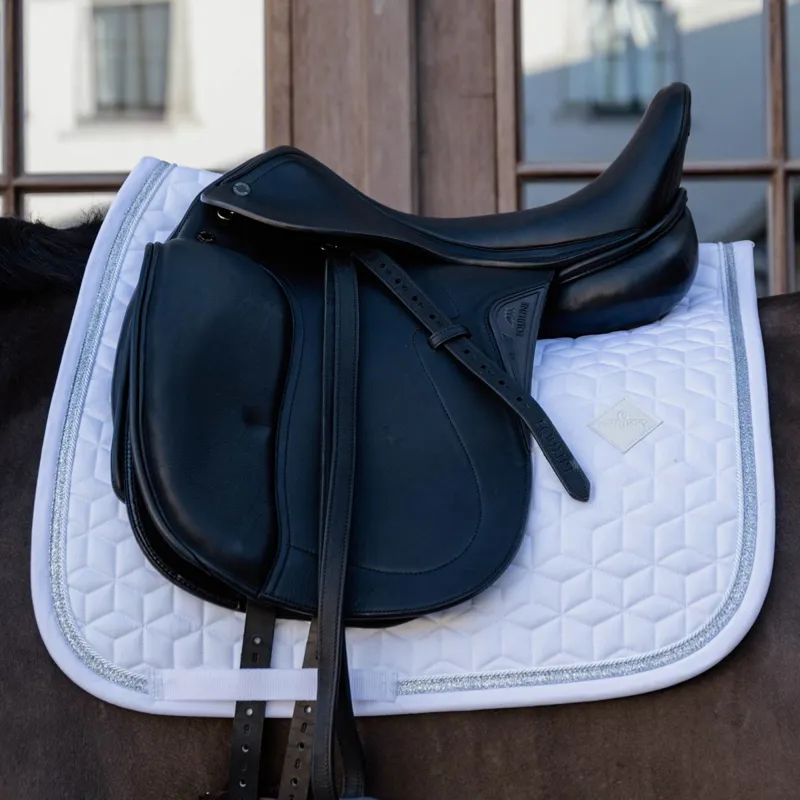 Kentucky Glitter Rope Dressage Saddle Pad - White-1