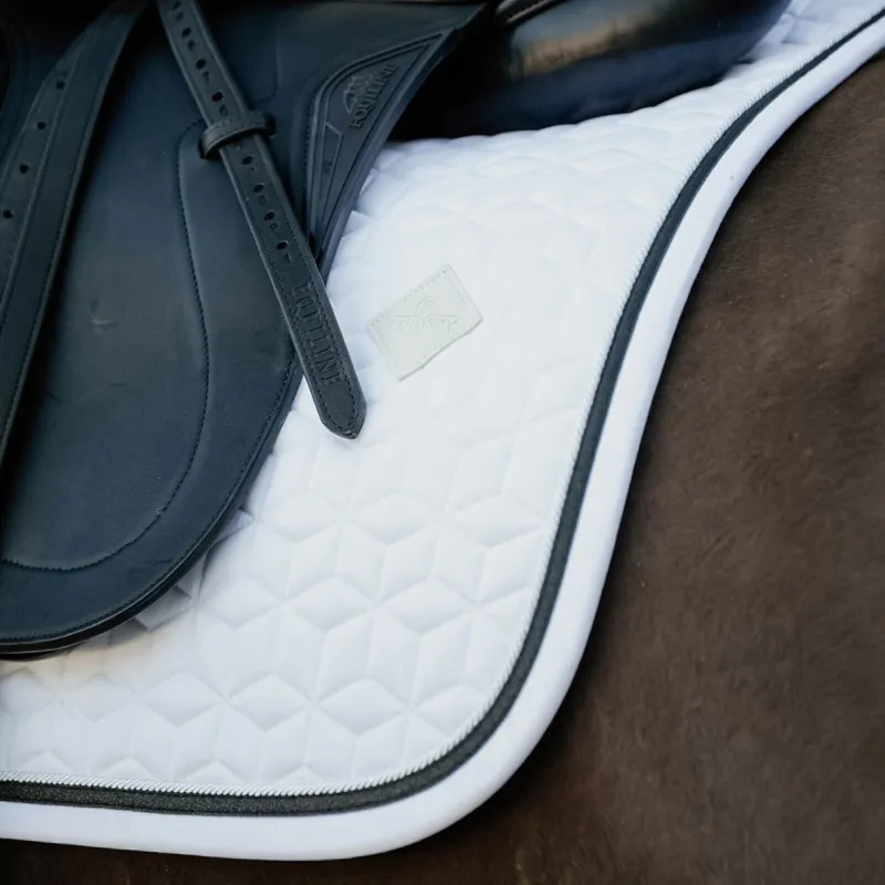 Kentucky Glitter Rope Dressage Saddle Pad - White/Black-3