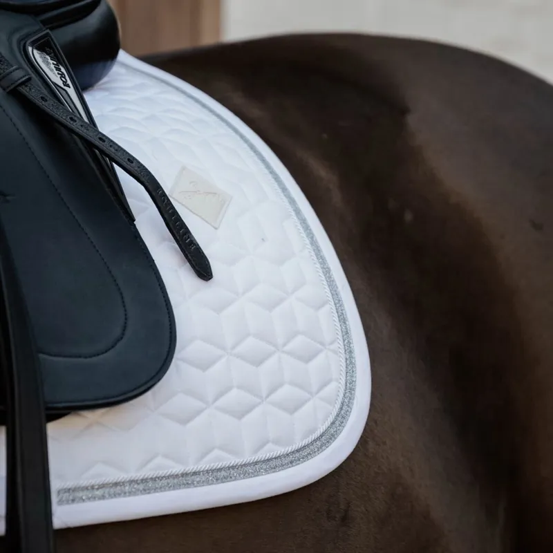 Kentucky Glitter Rope Dressage Saddle Pad - White-3