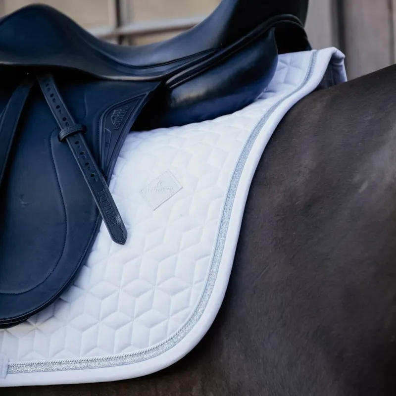Kentucky Glitter Rope Dressage Saddle Pad - White-2