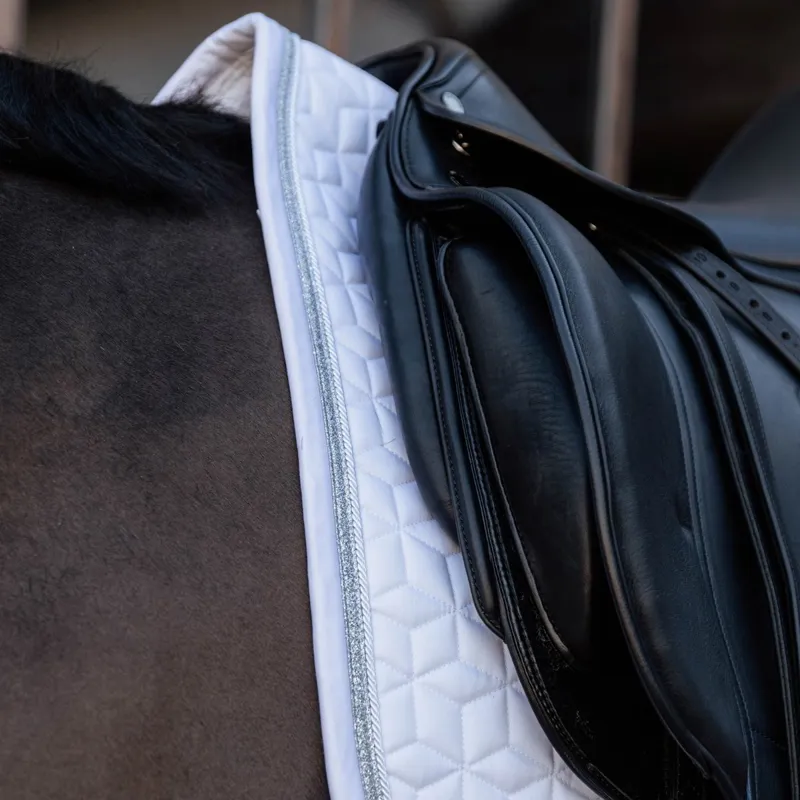 Kentucky Glitter Rope Dressage Saddle Pad - White-4