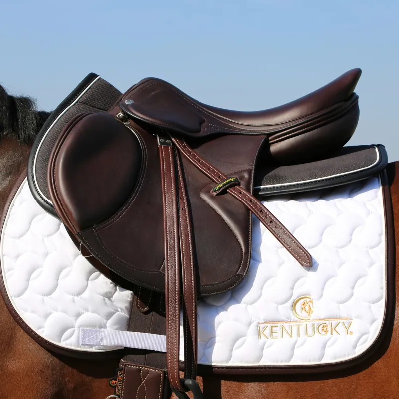 Kentucky Saddle Pad - White/Brown-1