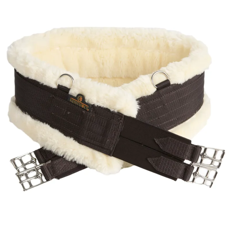 Kentucky Elastic Sheepskin Girth - Brown