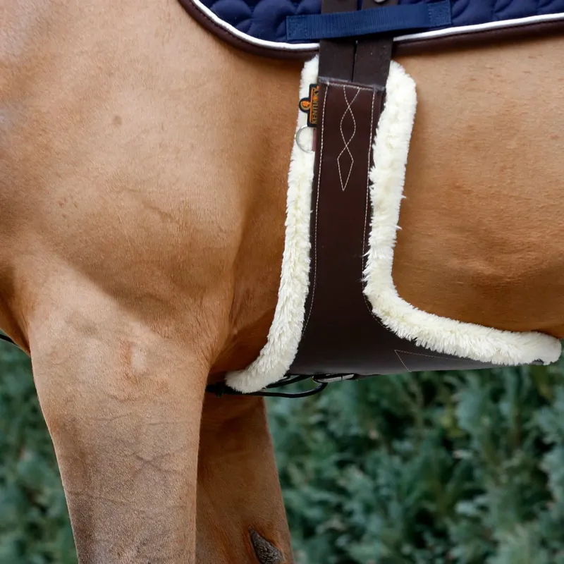Kentucky Sheepskin Stud Girth - Brown/Natural-1