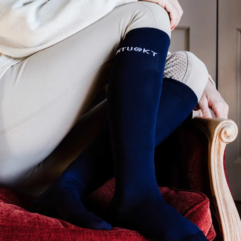 Kentucky Unisex Tall Riding Socks - Navy-1