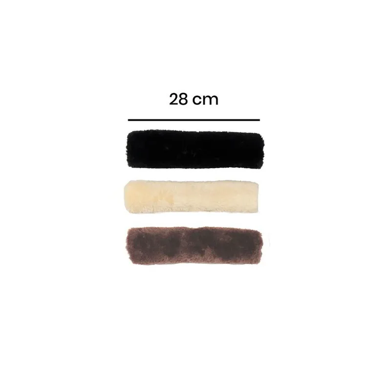 Kentucky Sheepskin Noseband Cover - Natural-2