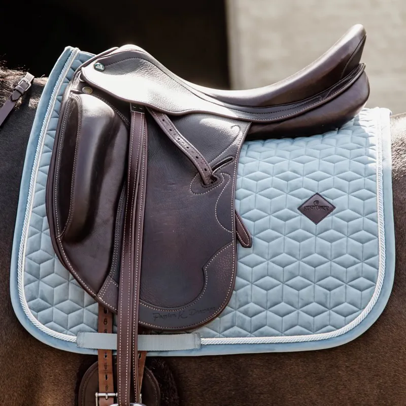 Kentucky Velvet Dressage Saddle Pad - Light Blue-1