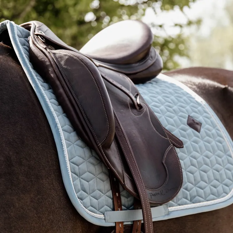 Kentucky Velvet Dressage Saddle Pad - Light Blue-2
