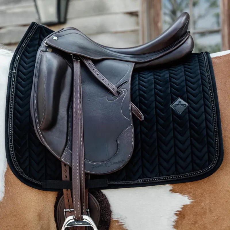 Kentucky Velvet Pearls Dressage Saddle Pad - Black-1