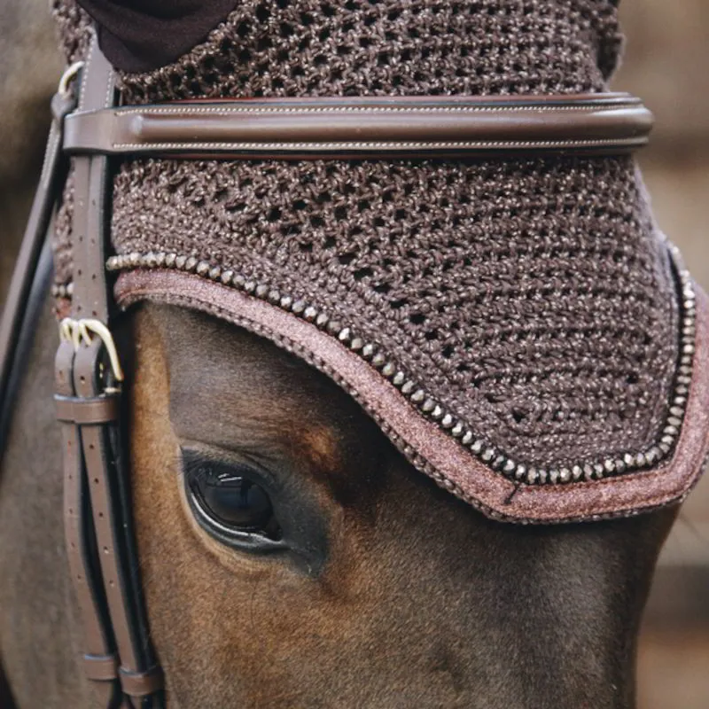 Kentucky Wellington Glitter Band Soundless Fly Bonnet - Brown-1