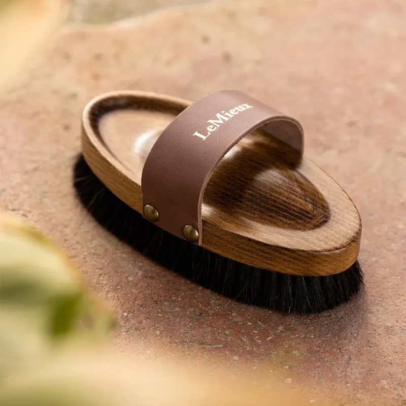 LeMieux Artisan Lambswool Body Brush - Brown-3