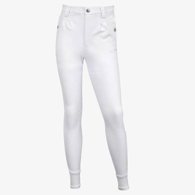 LeMieux Young Rider Knee Grip Boys Competition Breeches - White-1