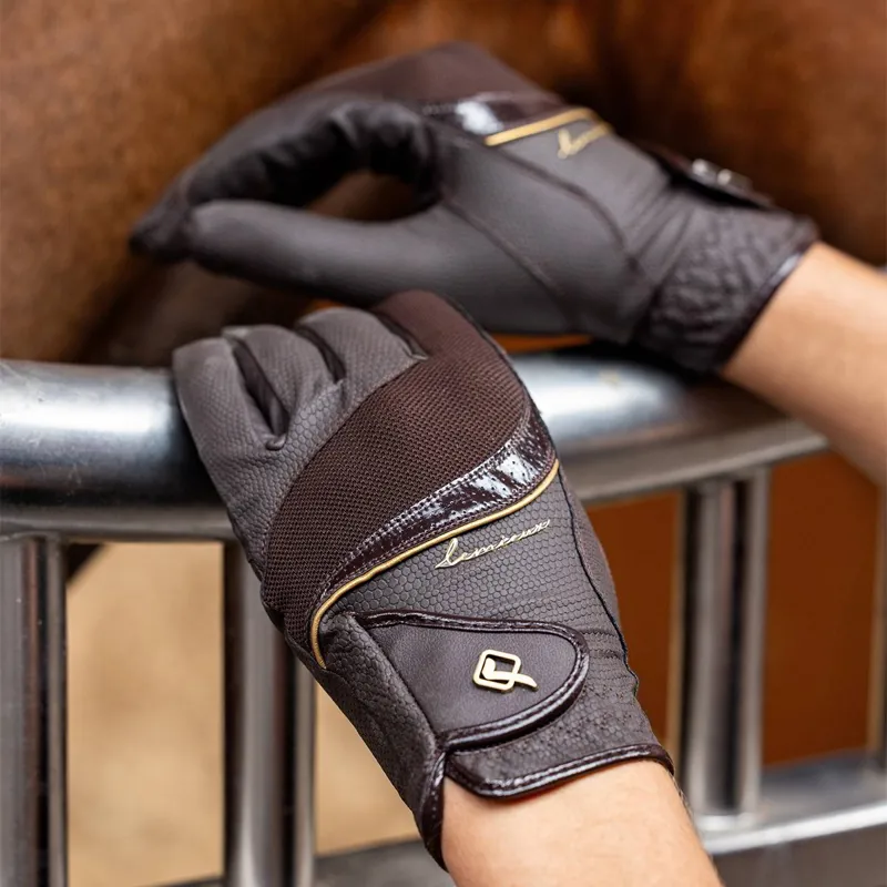 LeMieux Competition Riding Gloves - Brown-1