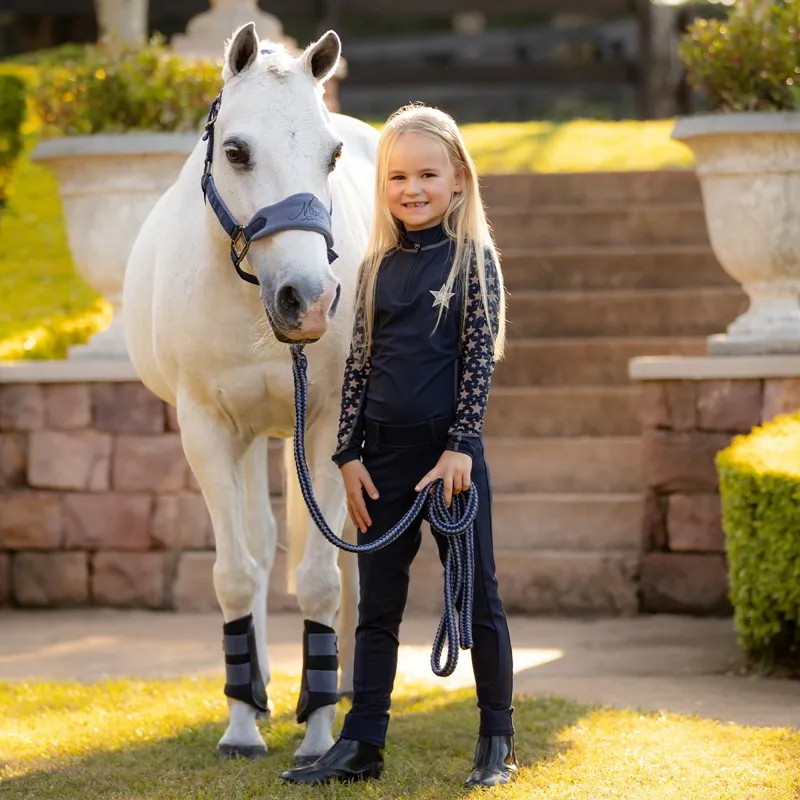 LeMieux Young Rider Reflective Print Mini Junior Base Layer - Indigo-4