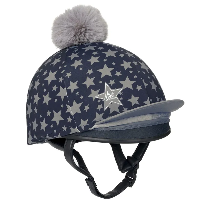 LeMieux Mini Reflective Print Helmet Cover - Indigo