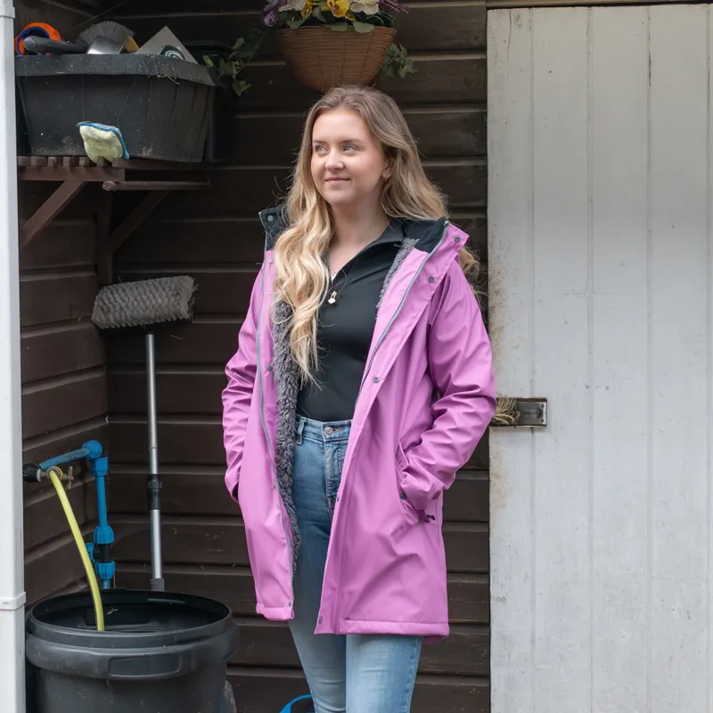 Mountain Horse Spirit Women's Long Waterproof Jacket - Mauve Pink-4
