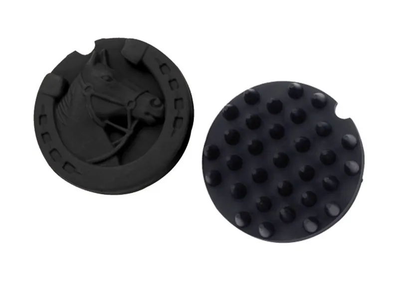 Lincoln Horse Head Rubber Curry Comb - Black-1
