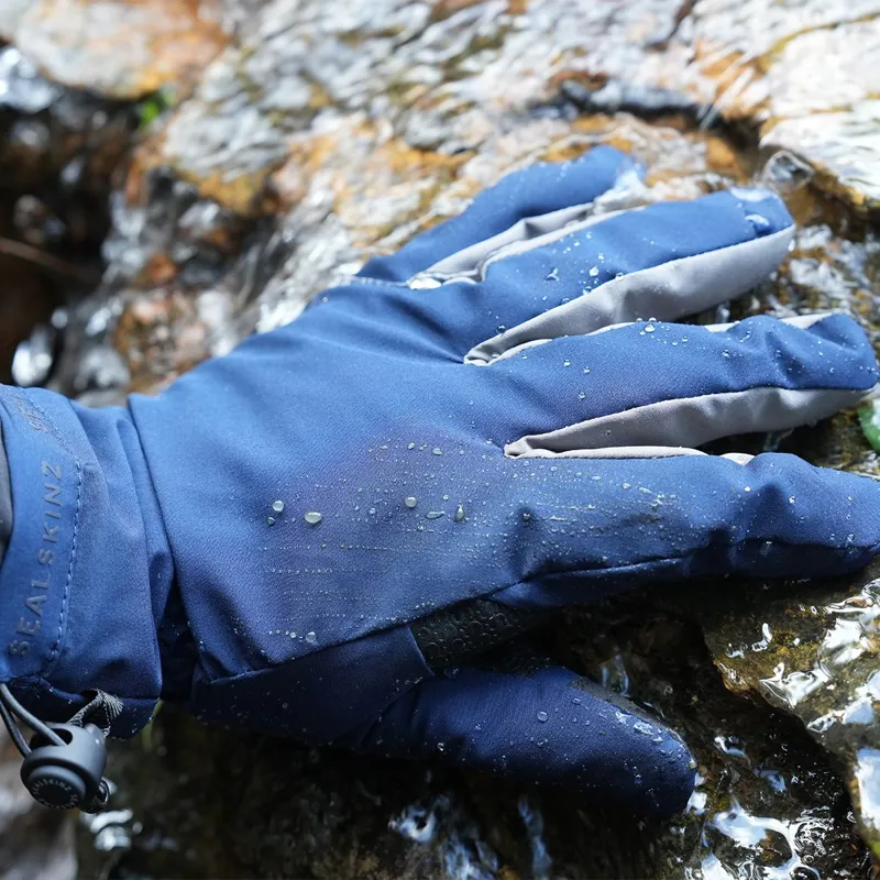 Sealskinz Drayton Lightweight Waterproof Gauntlet Gloves - Navy-2