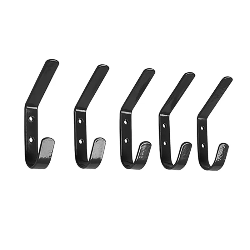 Stubbs Hat and Coat Hook Set - 5 Pack - Black