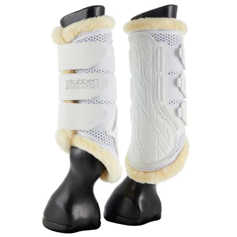 Stubben and Evolution Airflow Fleece Lined Splint Boots - White-2