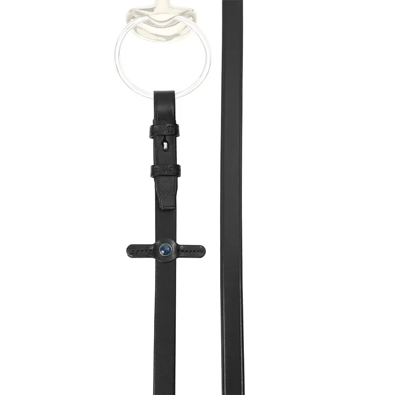 Stubben Plain Leather Narrow Reins with Billets - Black