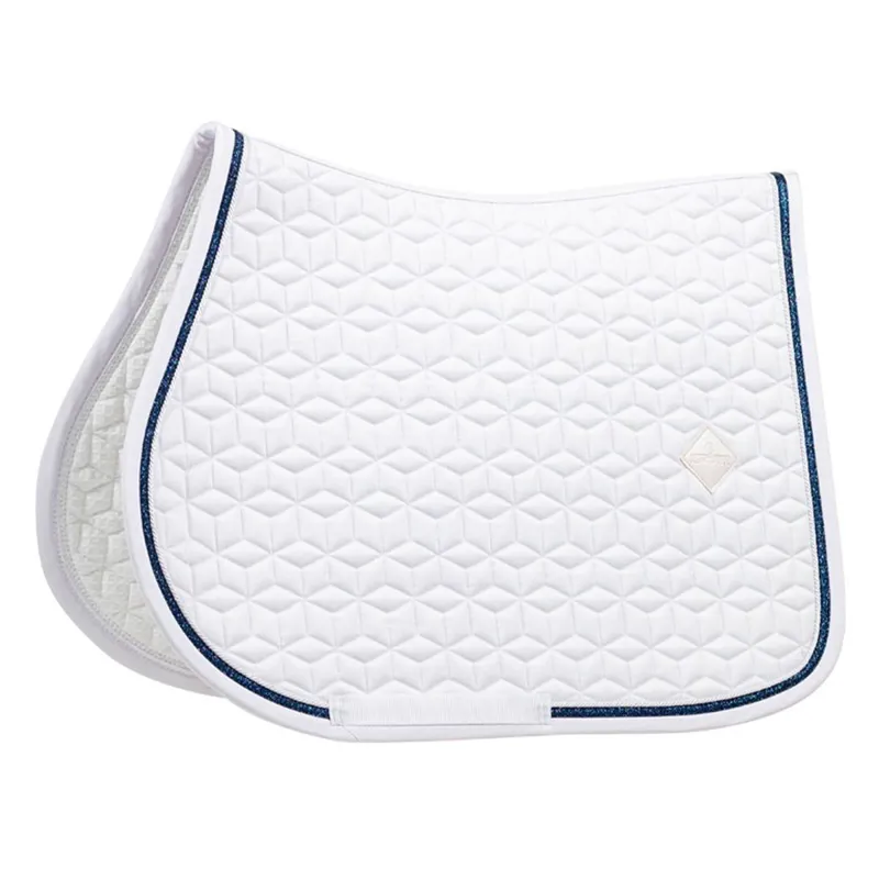 Kentucky Glitter Rope Jump Saddle Pad - White/Navy