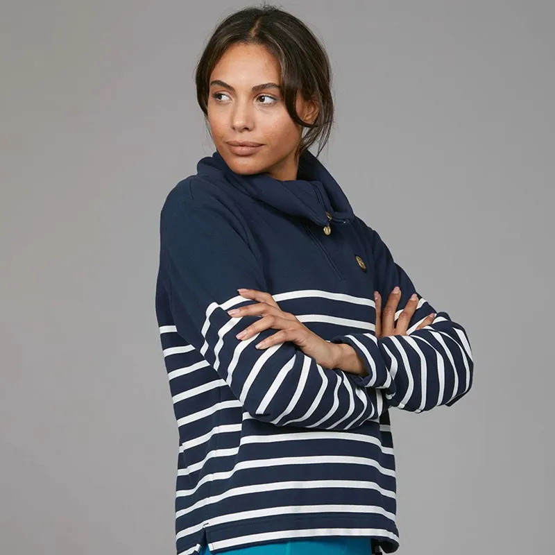Toggi Barker Womens Quarter Zip Sweatshirt - Navy/White-5