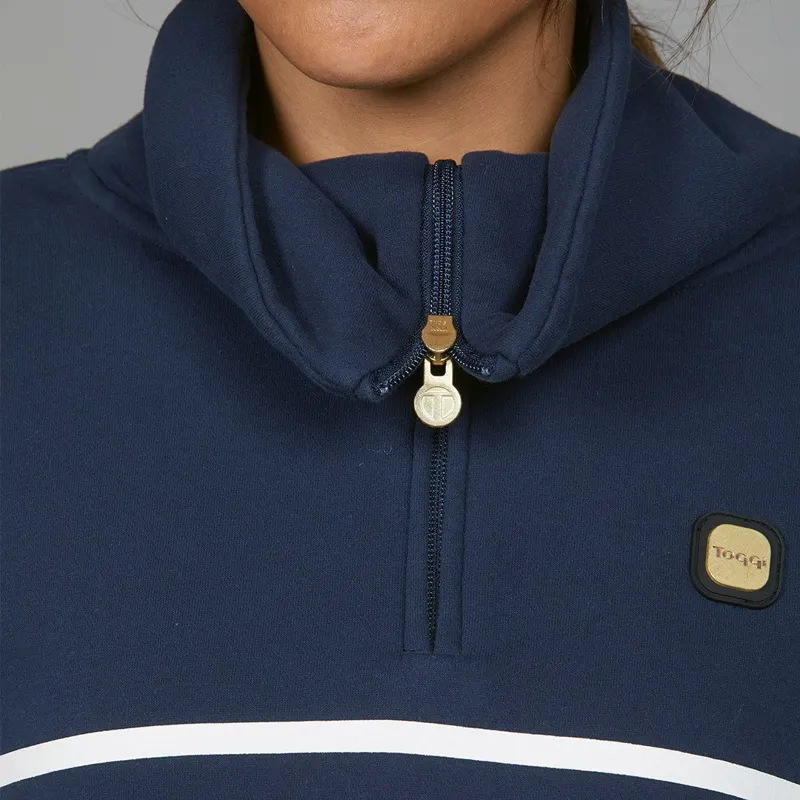 Toggi Barker Womens Quarter Zip Sweatshirt - Navy/White-7