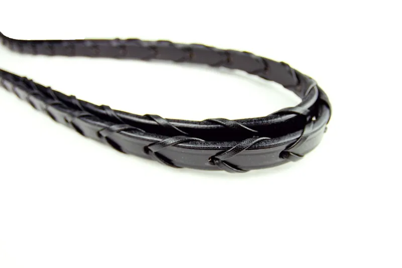 Dever Classic Laced Leather Reins - Black-1