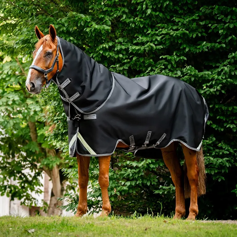 Rambo 1680D Plus 50g Detach Neck Turnout Blanket - Black/Thunderstorm-1