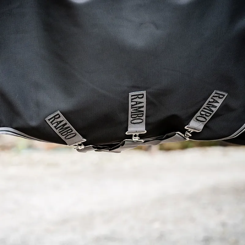 Rambo 1680D Plus 50g Detach Neck Turnout Blanket - Black/Thunderstorm-5
