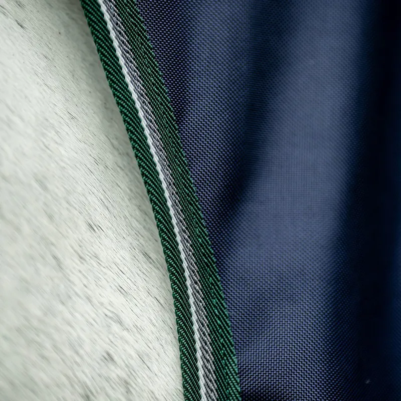 Rambo Wug 0g High Neck Turnout Blanket - Navy/Hunter Green-6